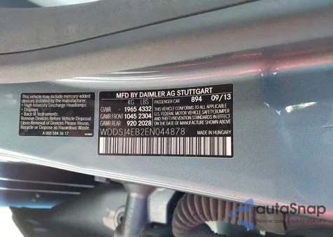 2014 Mercedes-Benz Cla 250 z USA, uszkodzony, nr VIN WDDSJ4EB2EN044878